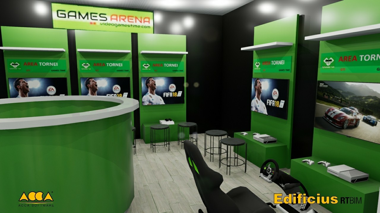 Area Games Arena con postazioni console