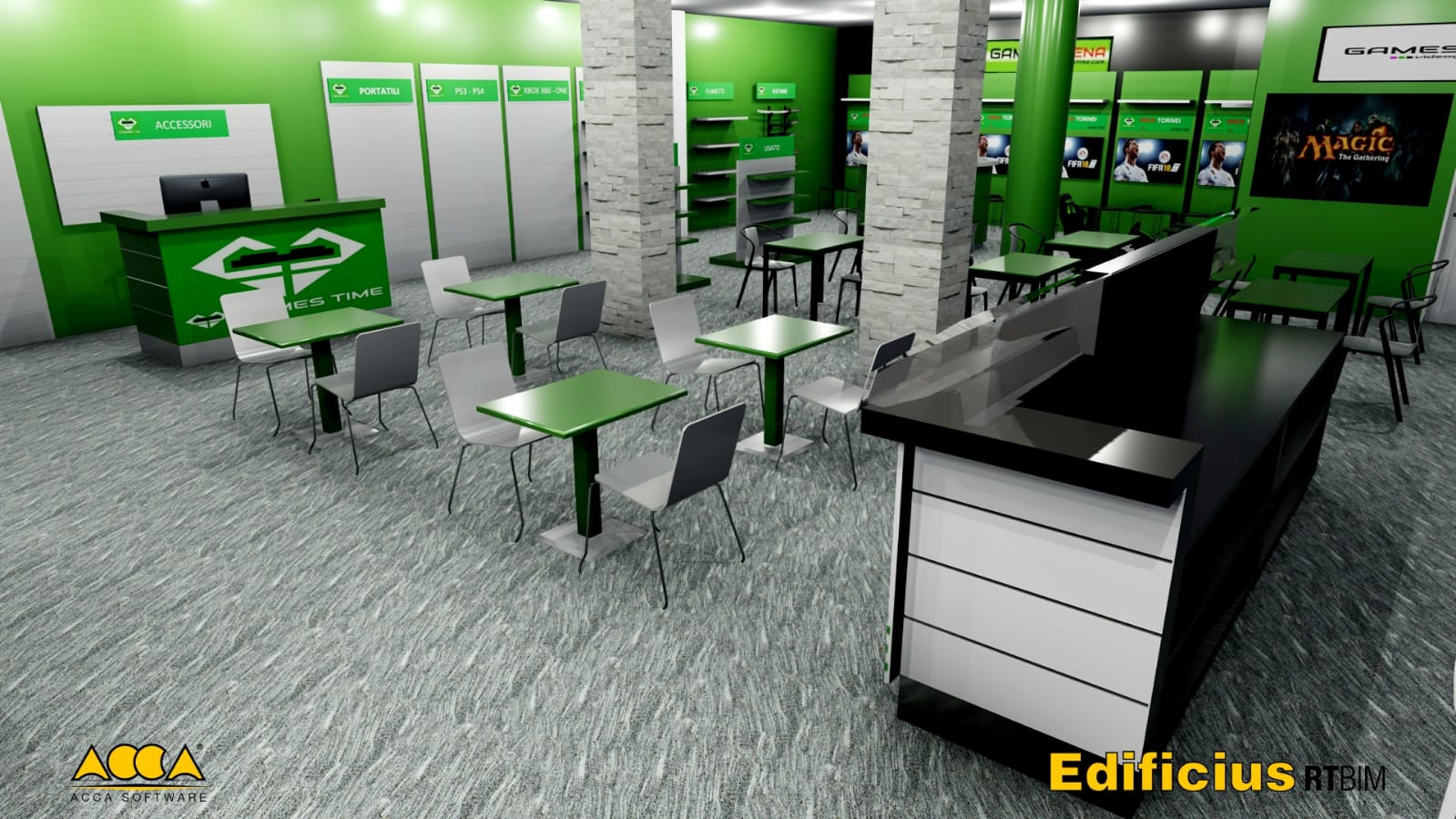 Rendering di uno store Games Time